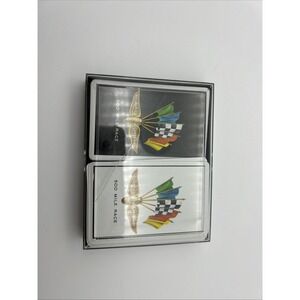 1960s Vintage Indianapolis speedway 500 Race 2 Decks of Playing Cards Box